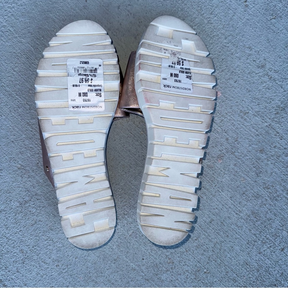 Sam Edelman Metallic Slide Sandals - Picture 4 of 5